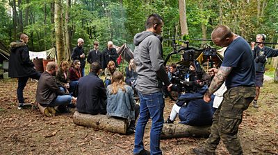 People: Behind the scenes - filming of Silent Witness in a wood