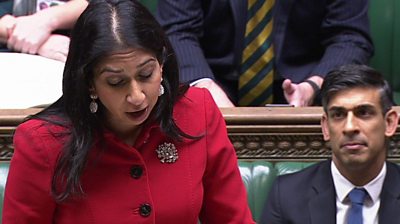 Suella Braverman and Rishi Sunak in the House of Commons
