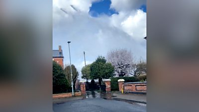 Water fired over houses in Beeston after pipe damaged