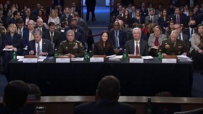 US security officials sit before Senate Intelligence Committee