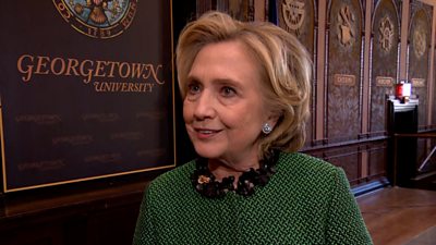 Former US Secretary of State Hillary Clinton was speaking in Washington