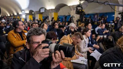 A press conference in Ukraine