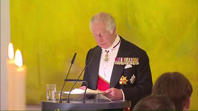 King Charles III speaking in German.