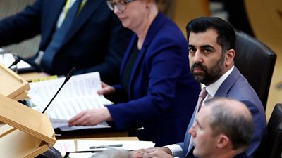 Climate change protests disrupt Humza Yousaf's first session of first minister's questions.