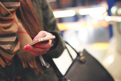 Woman using her smartphone