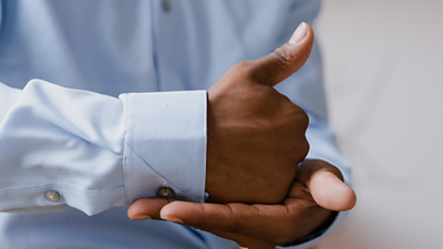 Man using sign language