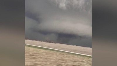 Twister captured by driver from car window