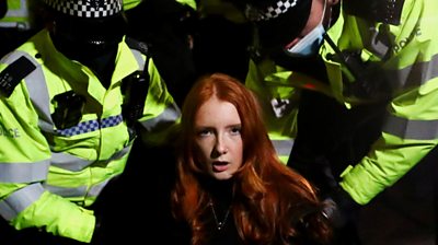 Patsy Stevenson arrested by police officers