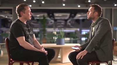BBC's James Clayton with Elon Musk