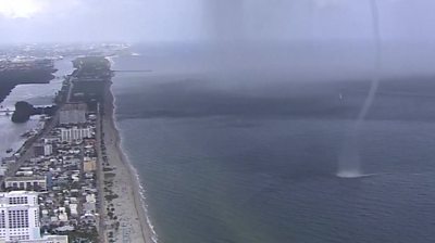 Waterspout moves towards Hollywood Beach, Miami