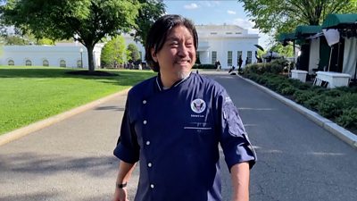 Chef Edward Lee on the White House grounds