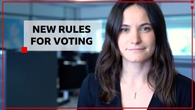 Political correspondent Ione Wells with the words "New rules for voting"