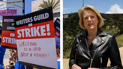 Sophie Long and screenwriters on strike