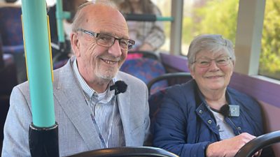 Brian and Lesley on the bus