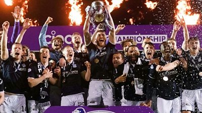 Dundee Win Scottish Championship - The Moment Team Lifted Trophy - BBC ...