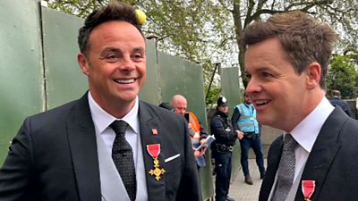 Ant and Dec arrive for the Coronation