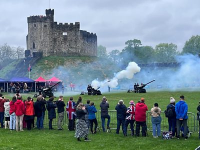 Gun salute in Cardiff castle