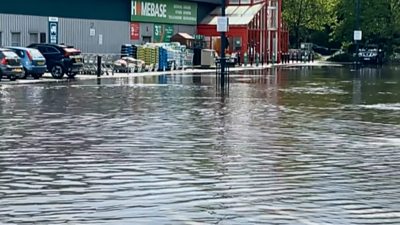 Norwich car park flooded