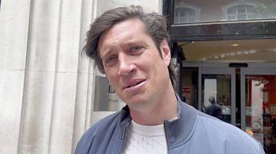 Vernon kay interviewed outside the BBC studios