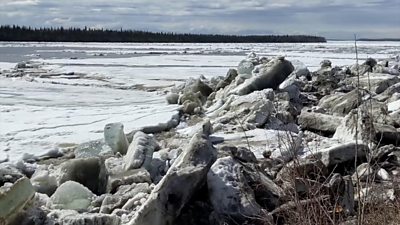 Ice in river
