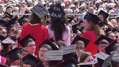 Graduates protesting Warner CEO speech