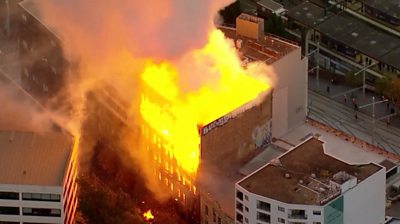 More than 100 firefighters attempted to extinguish the huge fire in the Surry Hills area.