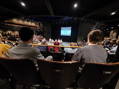The Writers' Room: How it Really Works session, chaired by Naz Ahmed with Chloe Moss, Jamie Carragher and Helen Black.