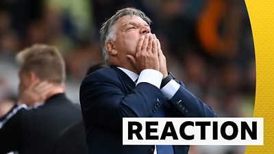Sam Allardyce reacts as Leeds United are relegated to the Championship