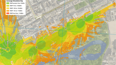 Heatmap of the coverage in London