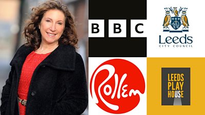 Kay Mellor and the sponsor logos