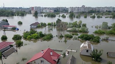 Houses emerged in water