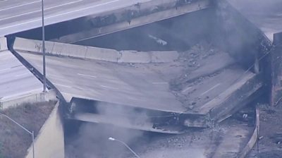 Partial collapse of the freeway