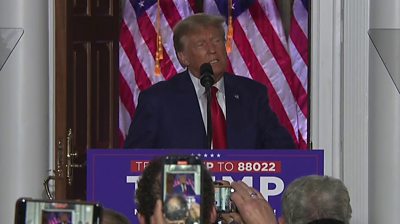 Donald Trump speaks at Bedminster, New Jersey