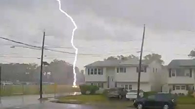 A lightning strike in New Jersey