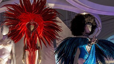 Bob Mackie has designed costumes for many divas, including Tina Turner and Cher.

The exuberant outfits are on display at the V&A museum, exploring the role of the 'diva'.