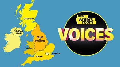 The six ý Writersroom Voices groups on a map of the UK