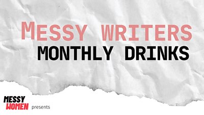 The logo for Messy Writers Monthly Drinks Meet Up in London