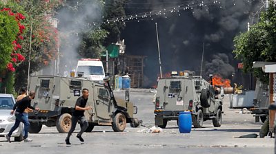 Israeli military vehicles in Jenin
