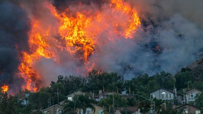 Blue Ridge Fire in Chino Hills, California in 2020.