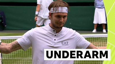 Wimbledon 2023: Alexander Bublik wins game after underarm serve - BBC Sport