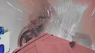 Sparks flying from a bike battery