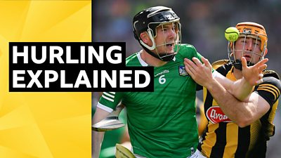 Limerick and Kilkenny players tussle for the ball