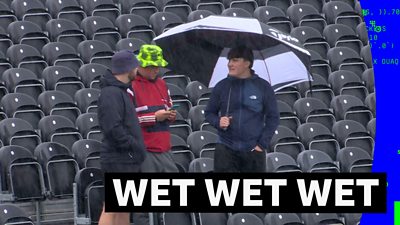 Rain delay at The Ashes at Old Trafford