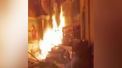 Fire burning inside Odesa cathedral