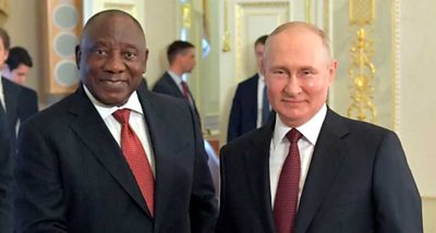 Cyril Ramaphosa and Vladimir Putin