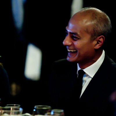 George Alagiah smiling at the 2012 Correspondents' Dinner