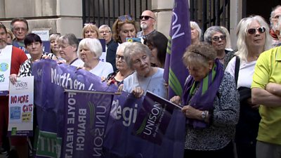 A protest was held in Belfast on Wednesday against the proposals