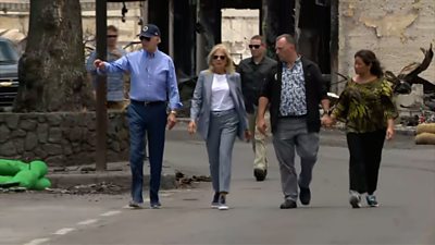 US President Joe Biden and the First Lady visit Lahaina