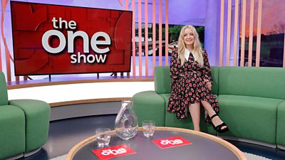 Lauren Laverne on the green sofa on The One Show