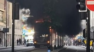 Bus fire on Lime Street